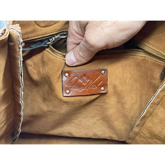 Patricia Nash Cavo Tooled Leather Tote Silver Inlay With Dust Cover - Picture 9 of 9